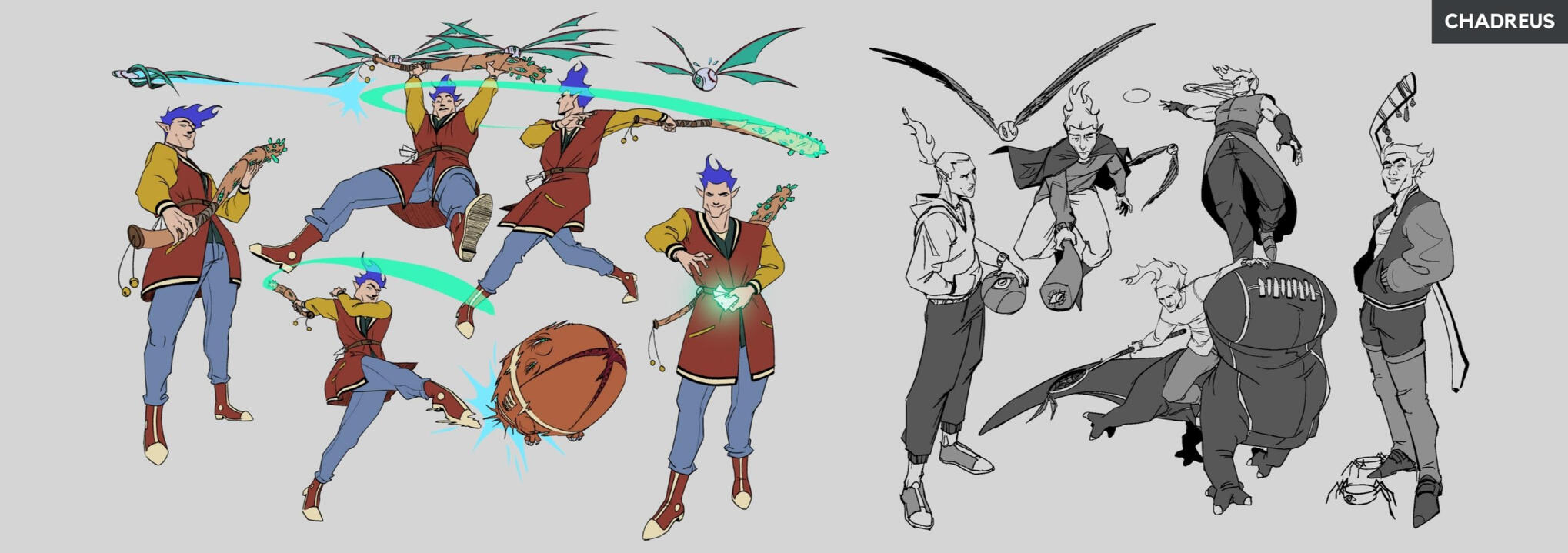 chadreus - action poses